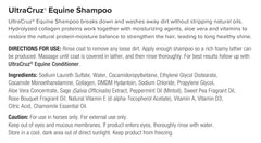 UltraCruz Equine Shampoo USA-made label highlights quality, sourced ingredients.