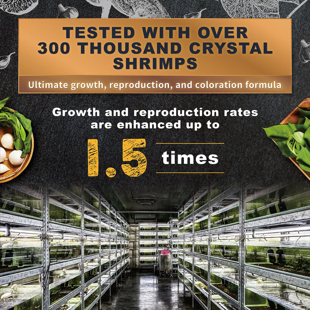 Serving suggestion demonstrates portion for up to 15 shrimps