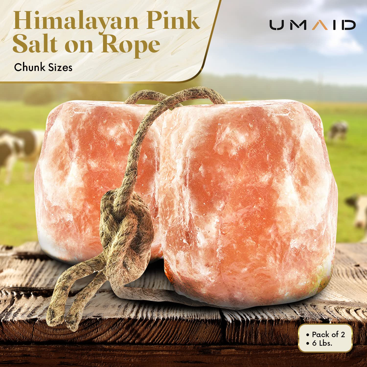 UMAID Himalayan salt lick two-pack ready for multi-animal setups