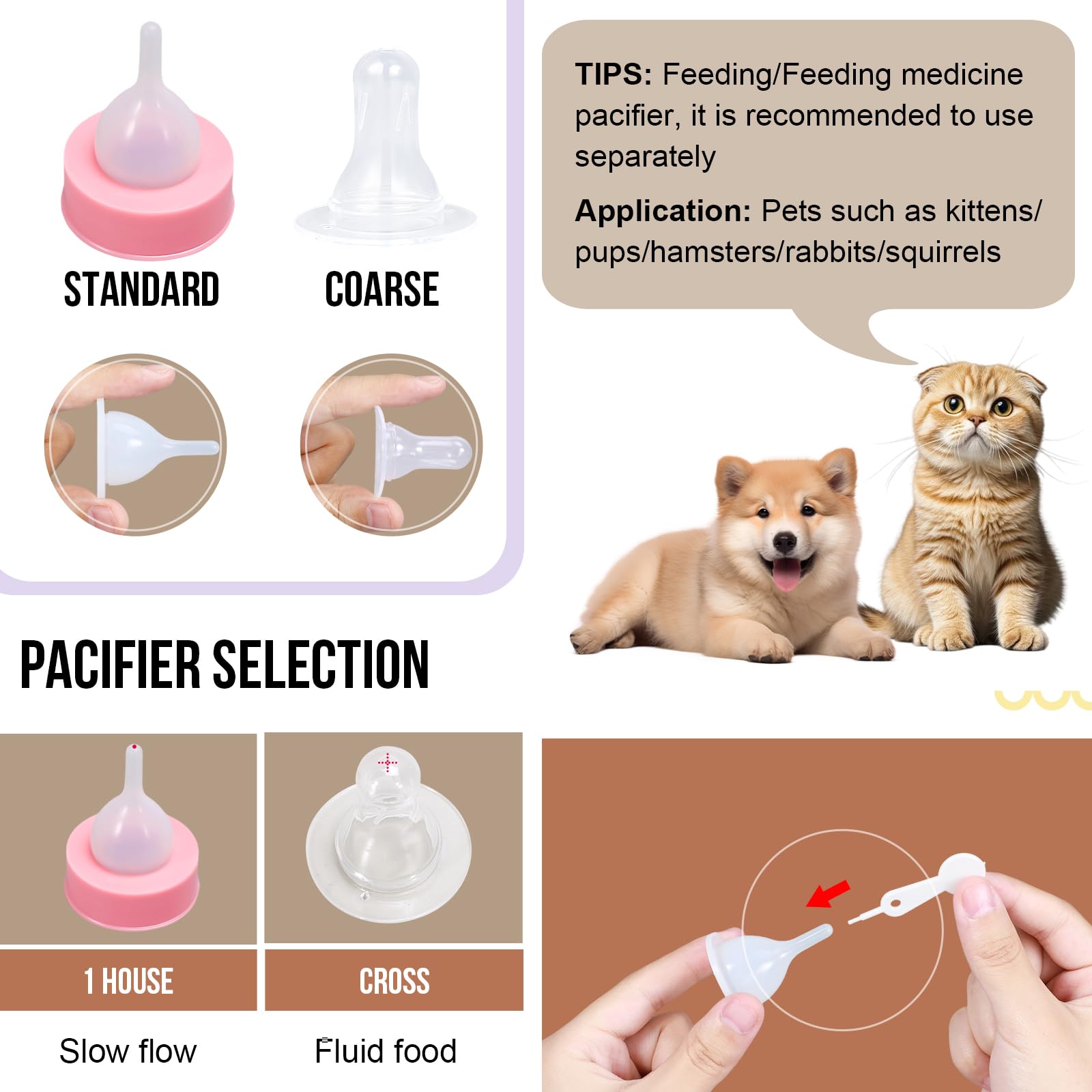 UMETASS nipple sizes variety supports growing pets from newborn to older.