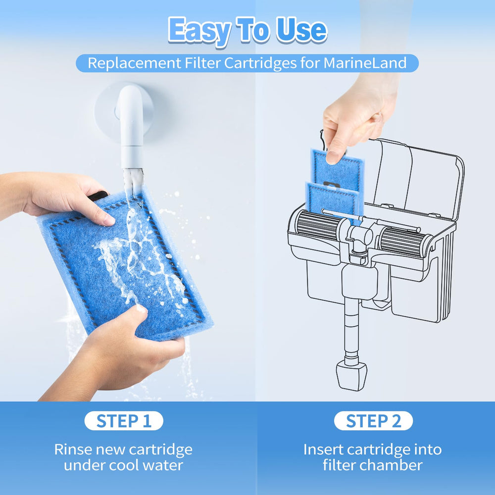 Umlecoa Rite-Size E new cartridge maintains healthy aquarium conditions with less maintenance.