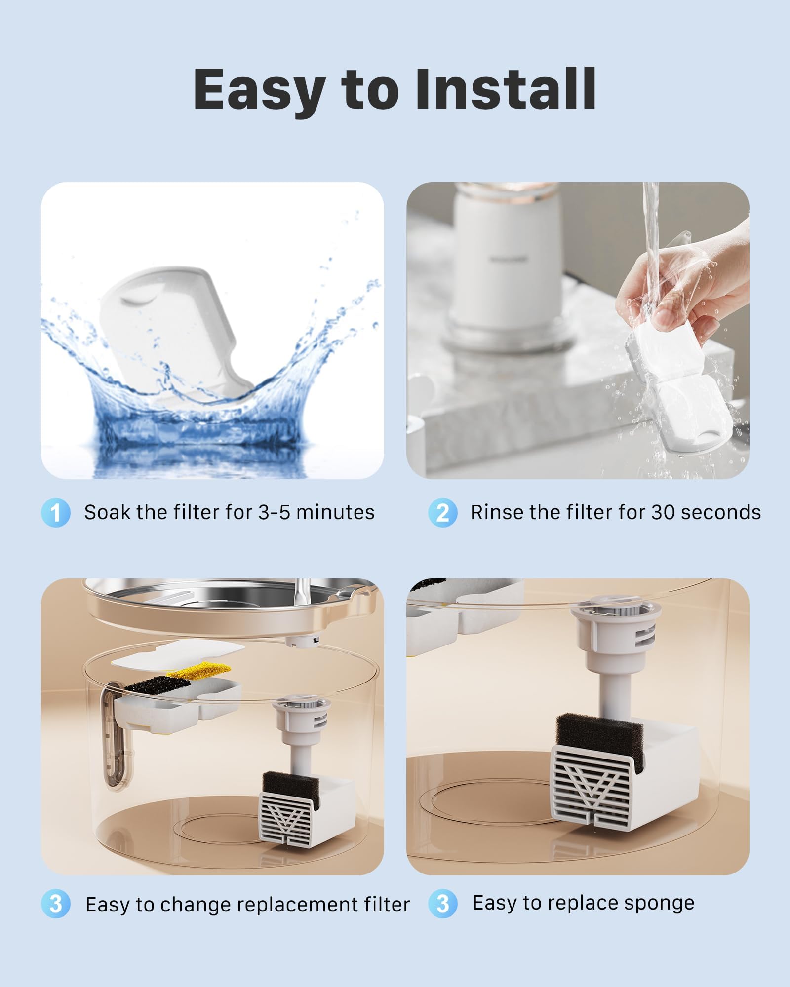 UMOCUOY 24-filter packaging set for easy fountain maintenance