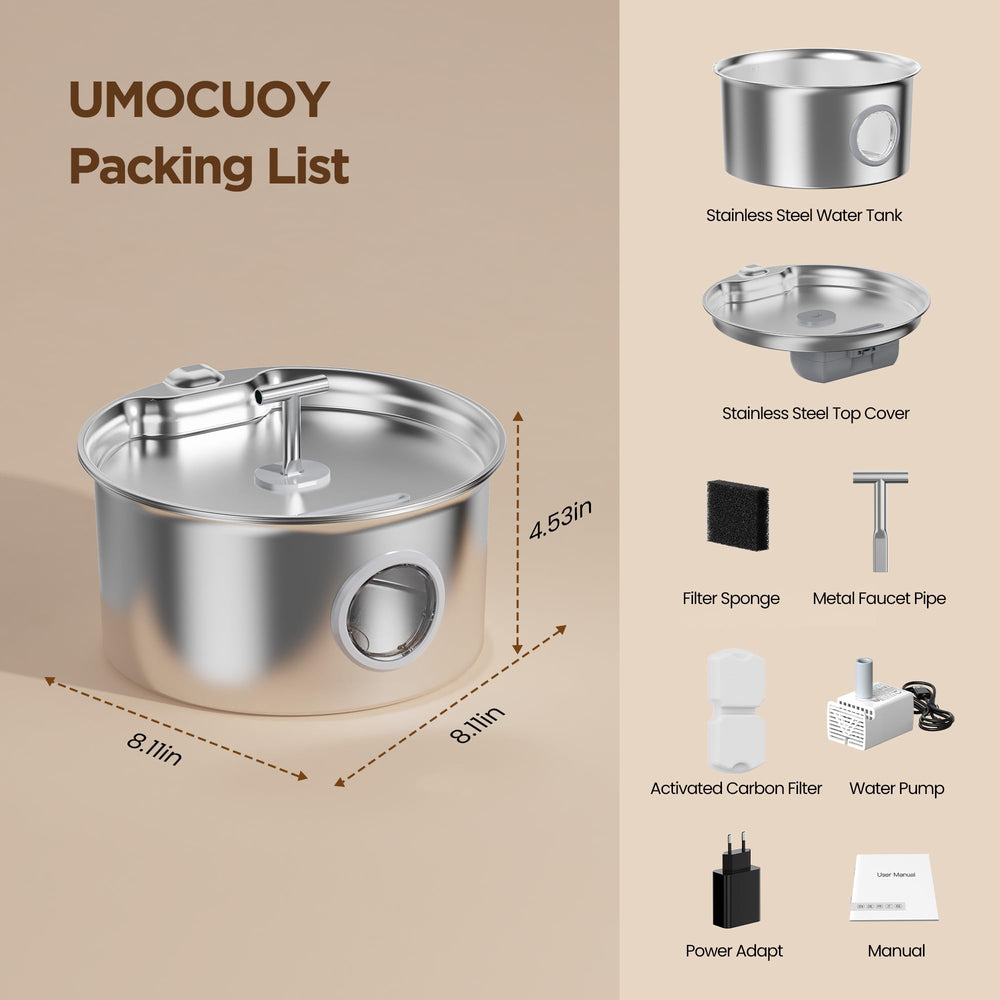 UMOCUOY cat water fountain high-temperature cleaning tolerance