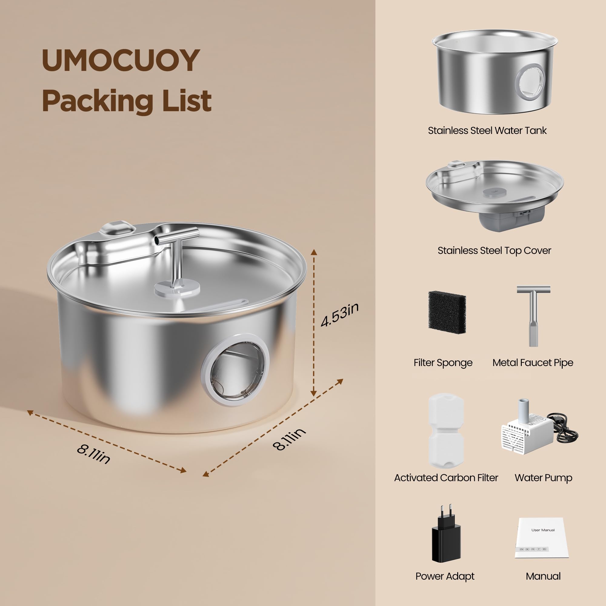 UMOCUOY cat water fountain ideal for homes with multiple pets.
