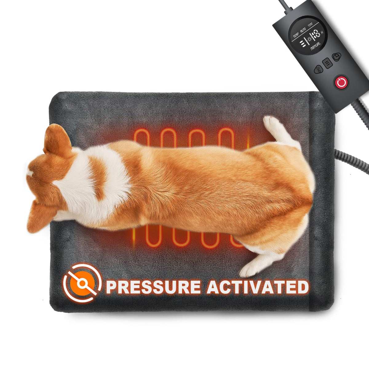 UNCN dog-cat heating pad activates heat with pressure sensor