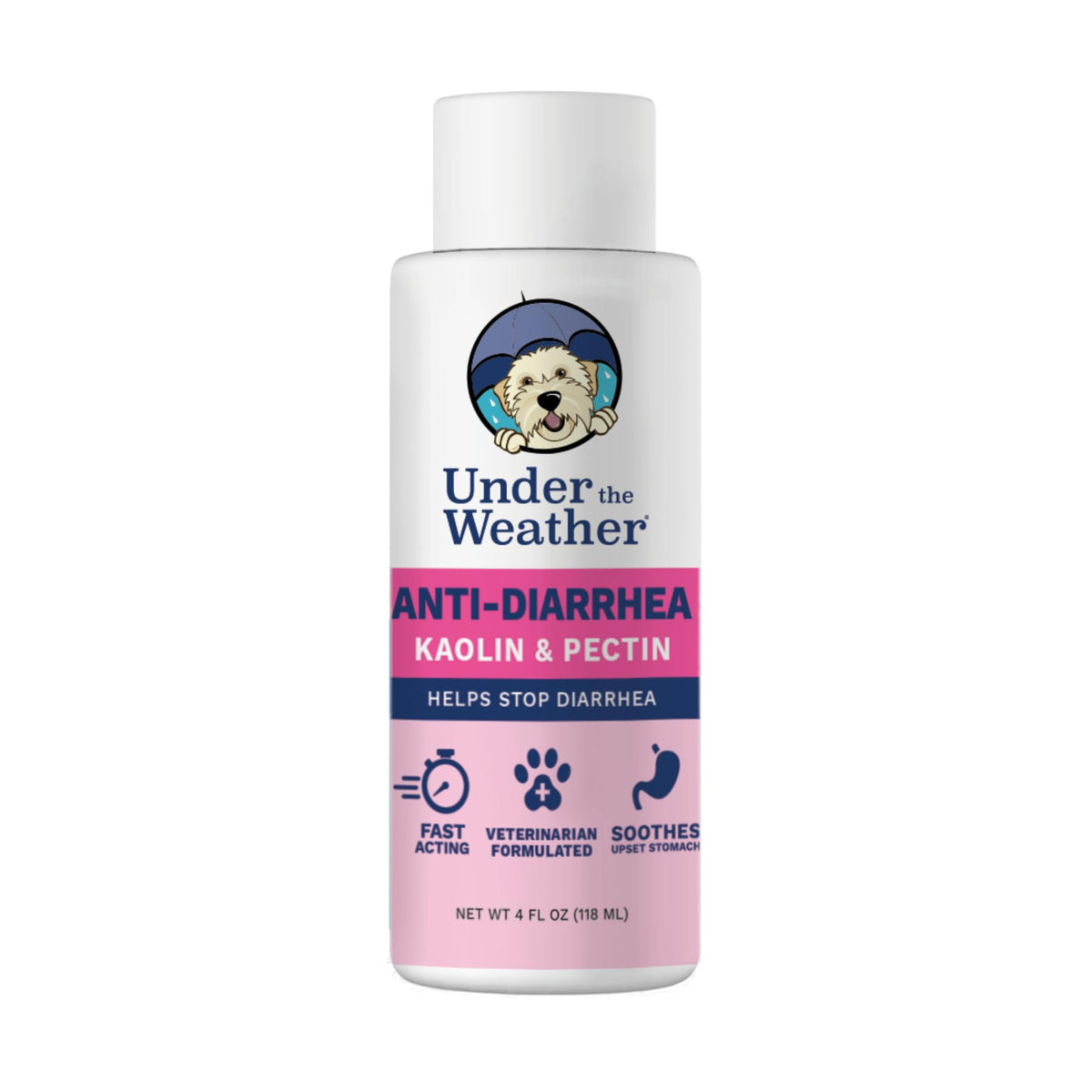 Under the Weather anti-diarrhea dog liquid bottle for soothing digestive comfort
