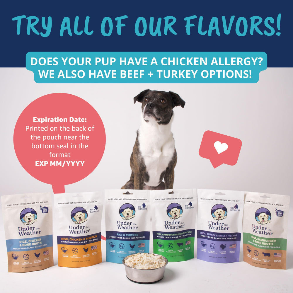 Under the Weather bland diet features chicken and rice with human-grade ingredients.