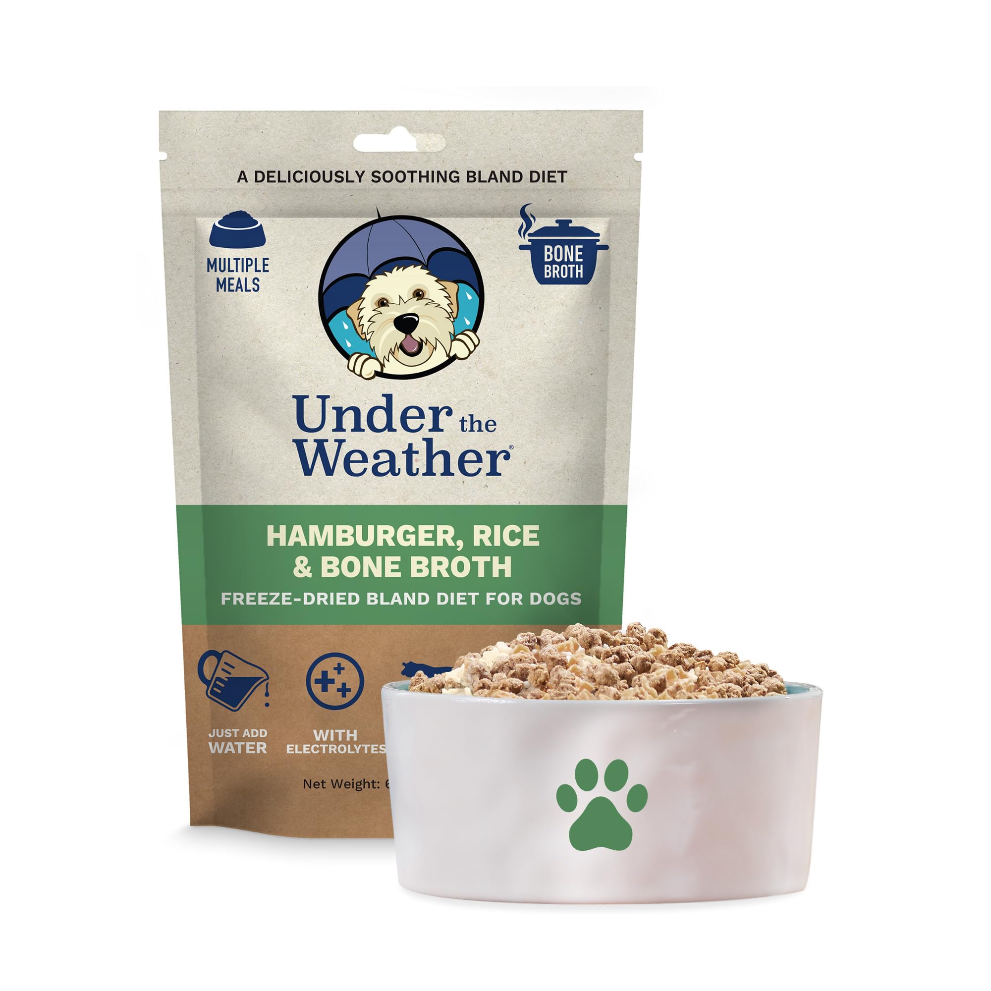 Under the Weather Bland Diet for Dogs pack image, convenient starter for veterinary-directed meals.