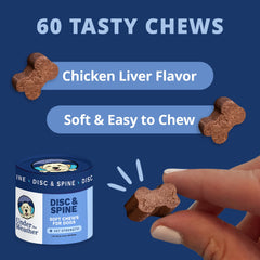 Under The Weather Disc & Spine Chews chicken flavor close-up for tasty daily dose.