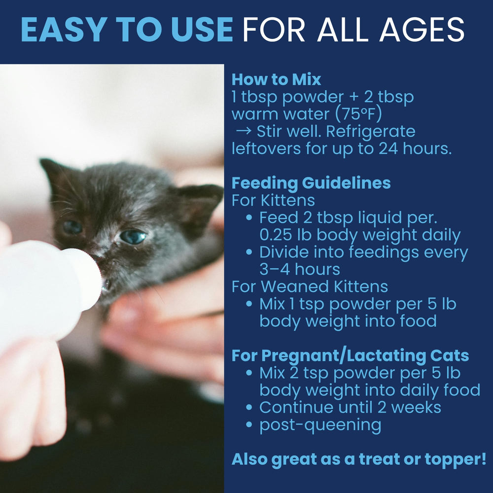 Under the Weather kitten milk replacer packaging box highlights vet-formulated nutrition for growth and vitality.