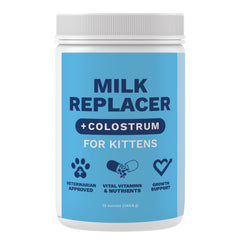 Under the Weather kitten milk replacer powder tin provides complete nutrition for growing kittens.