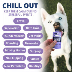 USA-made Under the Weather PB & CHILL dog treats for peace of mind