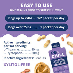 Xylitol-free Under the Weather PB & CHILL dog treats for safe snacking