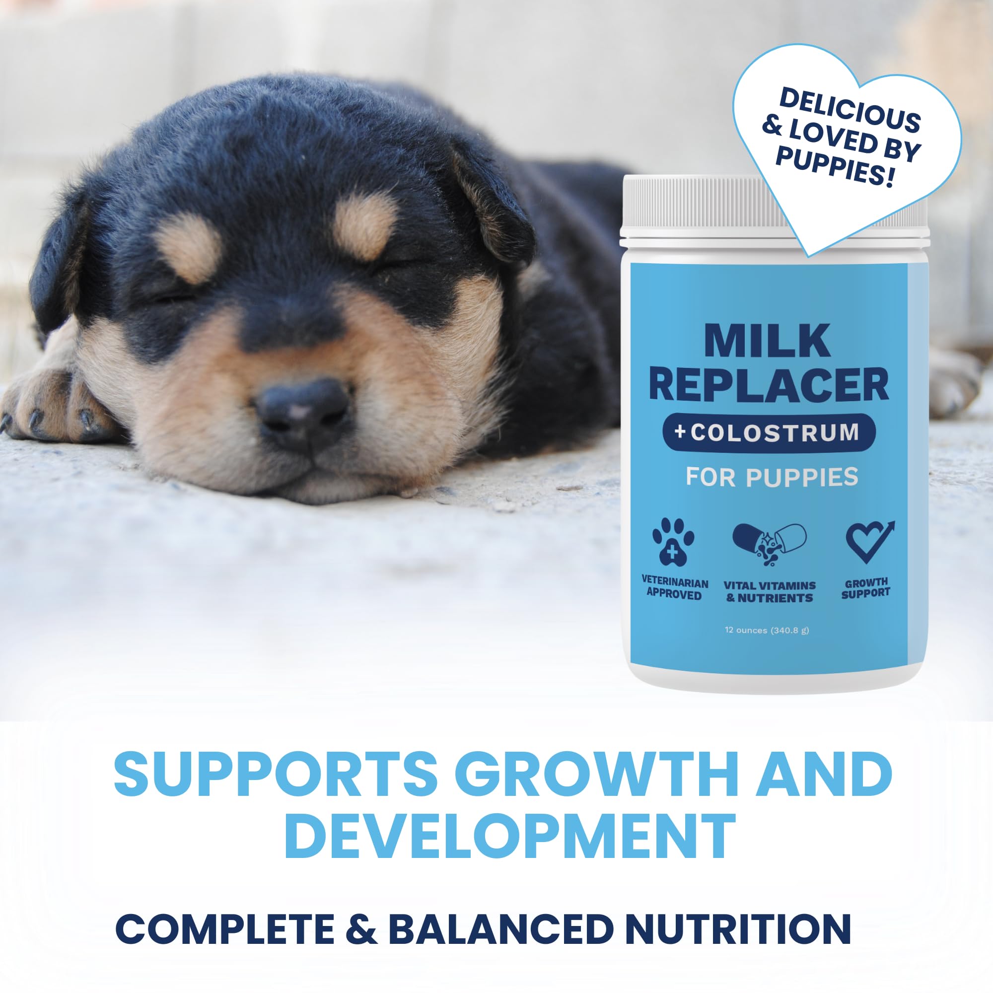 Under the Weather Puppy Milk Replacer powder scoop for easy, quick preparation