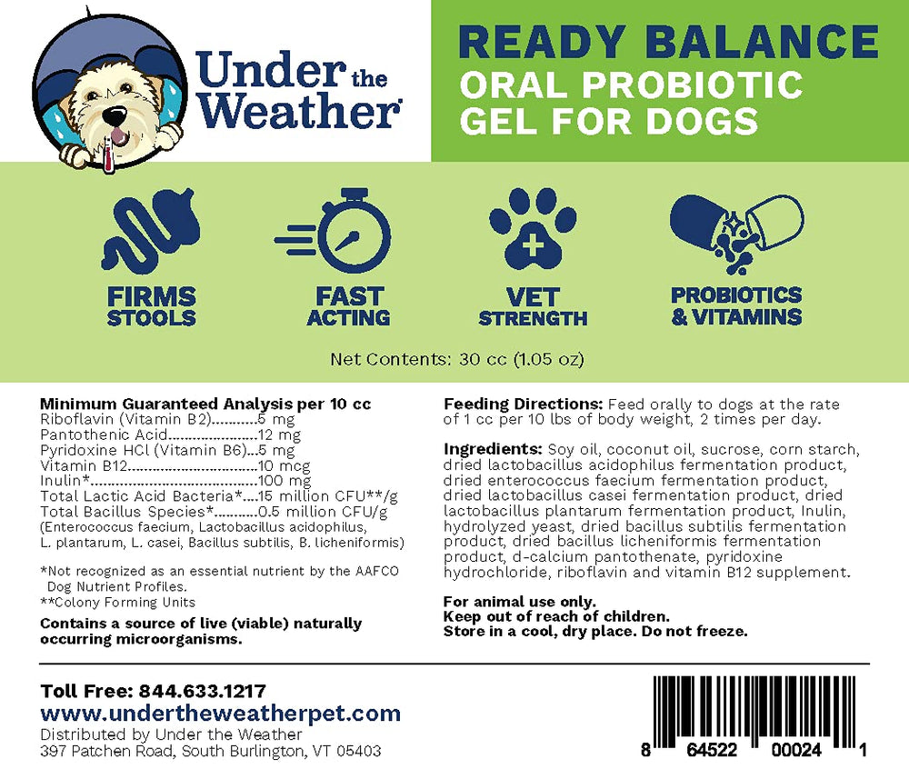 Under the Weather Ready Balance dial-a-dose tube enables precise daily dosing.