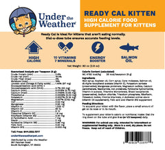 Under the Weather Ready Cal for Kitten bottle pour supports quick, mess-free serving.
