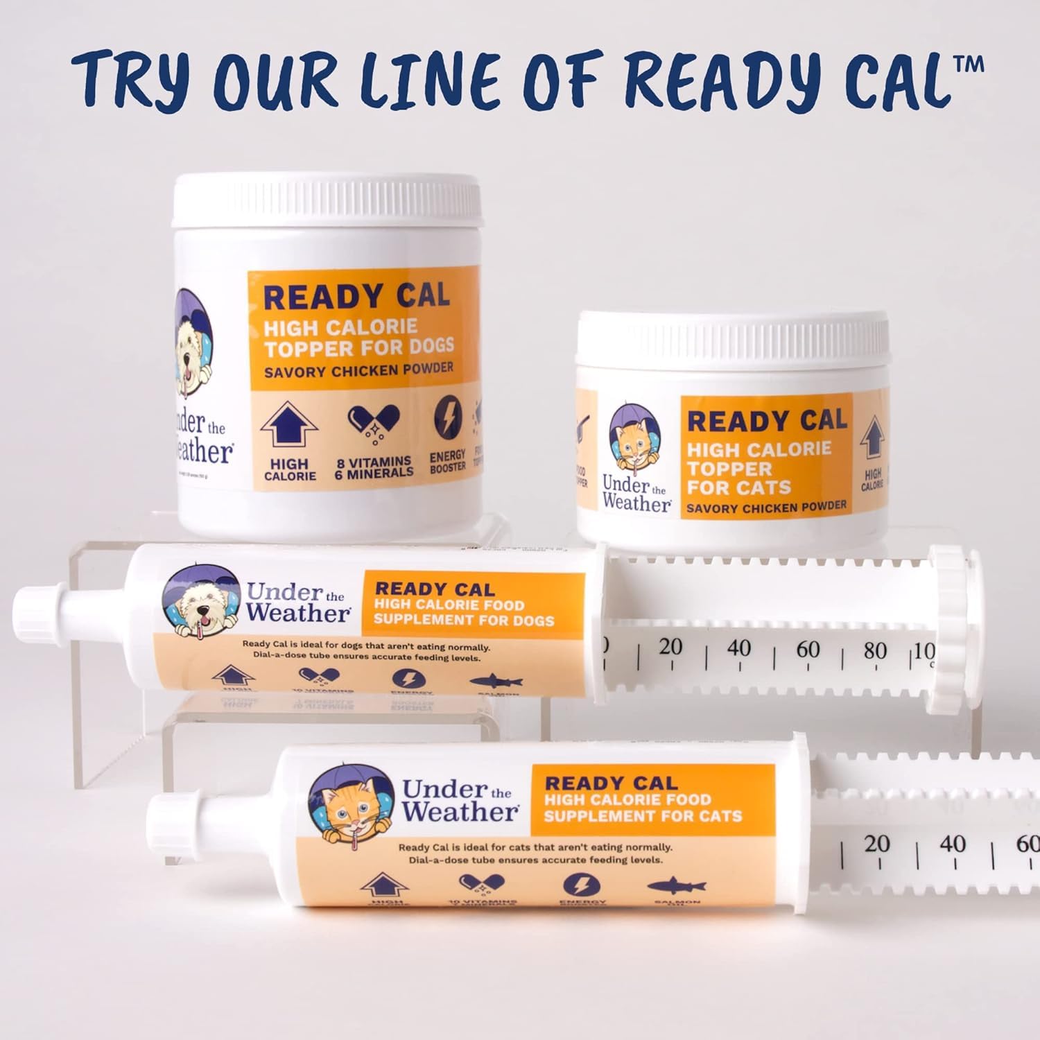Under the Weather Ready Cal Powder nutrition panel image communicates nutrients and daily calories