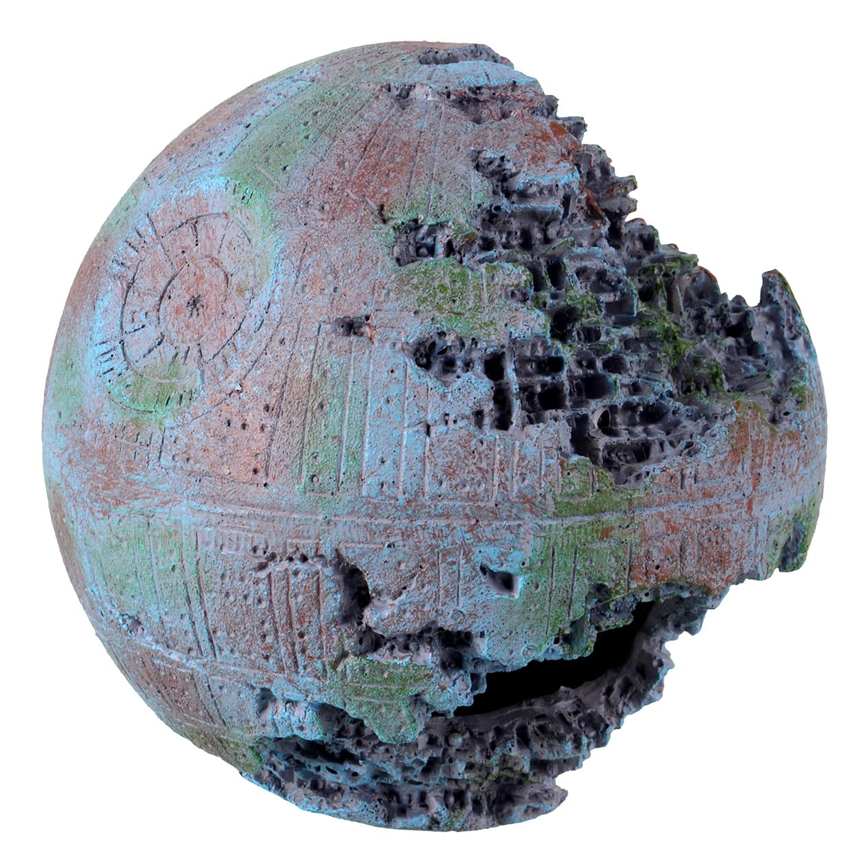 Underwater Treasures green space ball aquarium ornament enhances visual interest in freshwater tanks