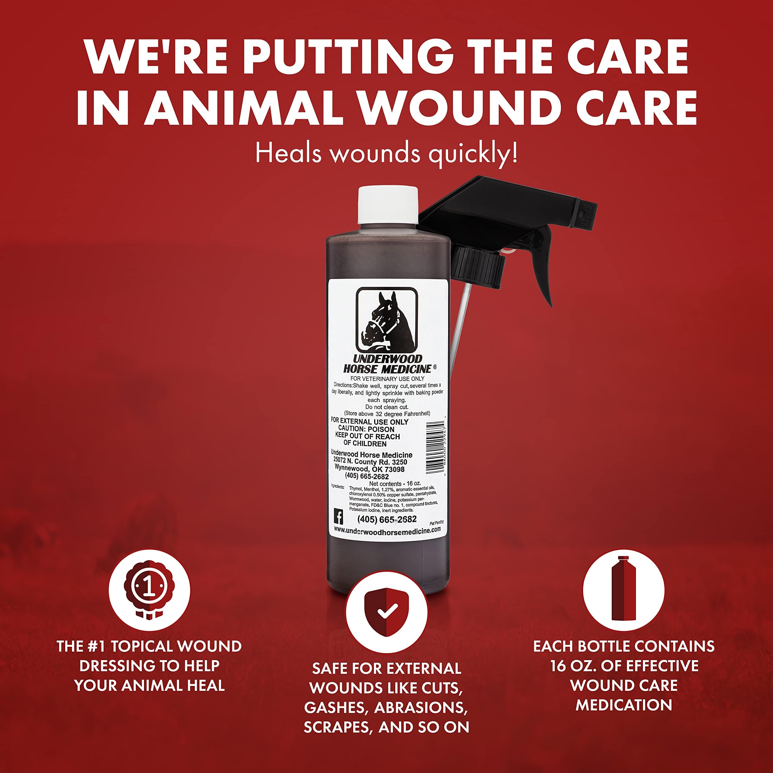 Close-up of Underwood spray trigger for gentle wound treatment