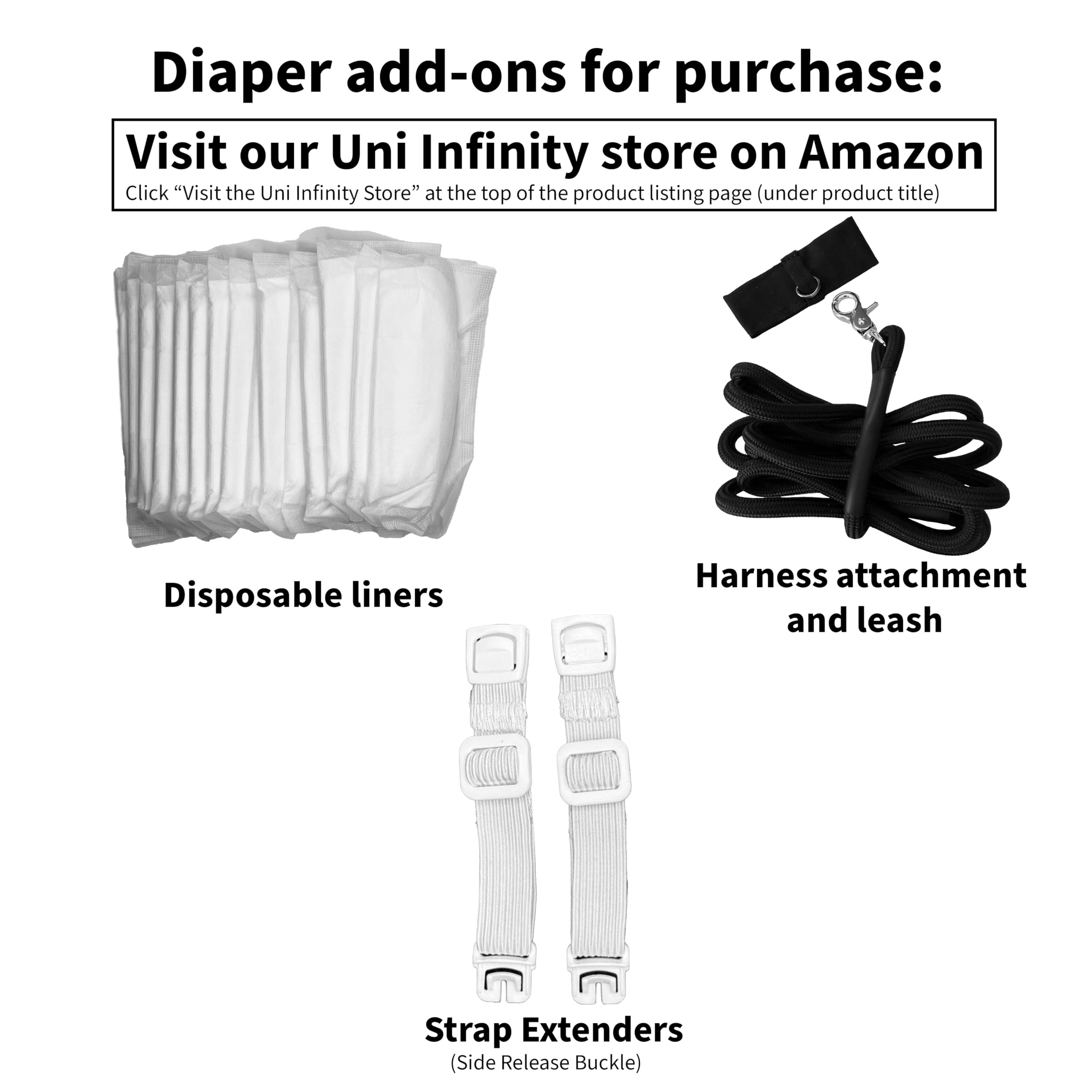 Uni Infinity step-in diaper design makes quick fitting on chickens