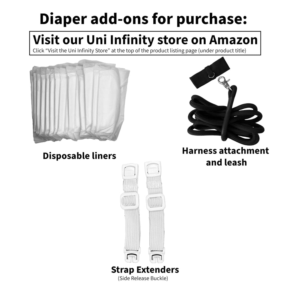 Uni Infinity step-in diaper design makes quick fitting on chickens