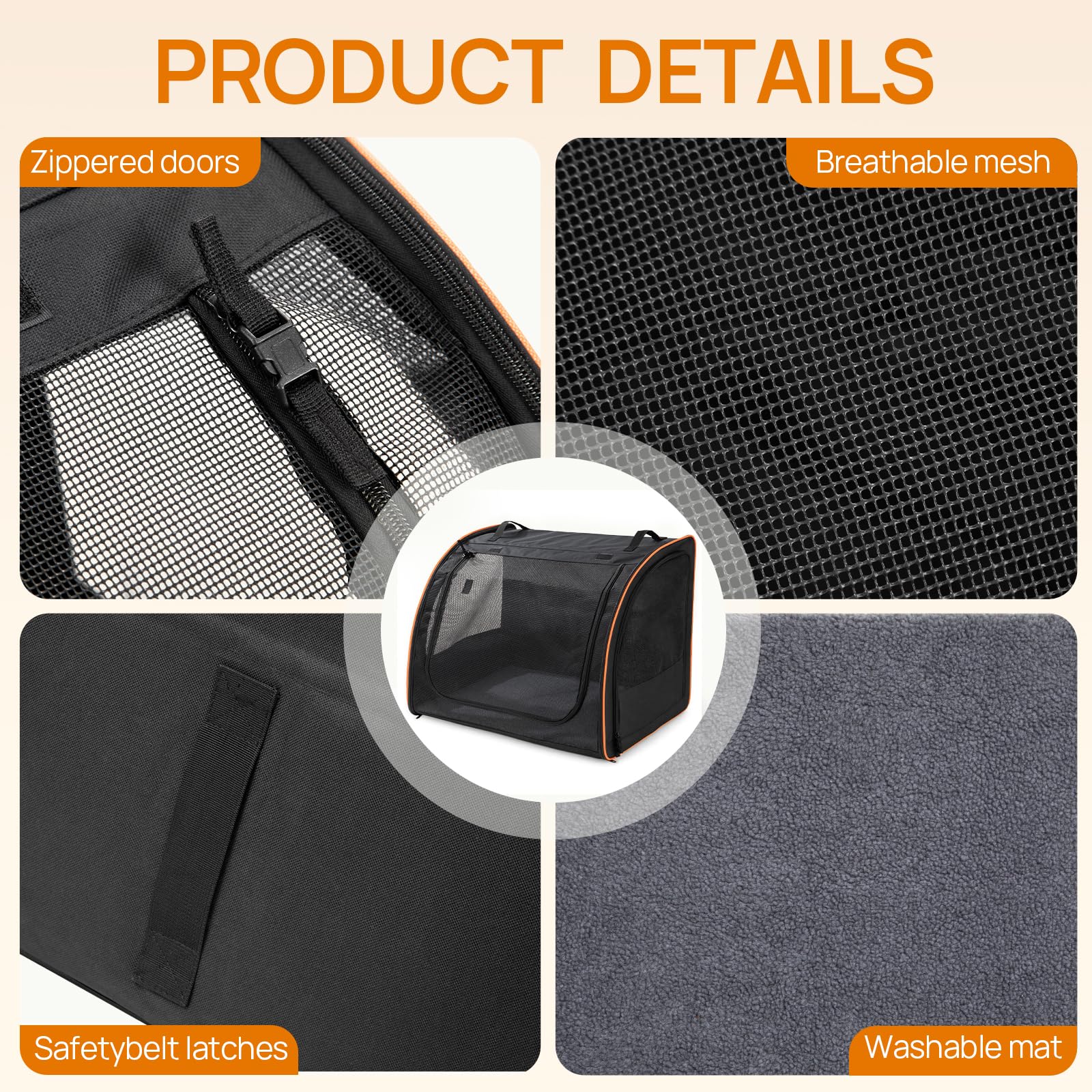 UNICITII dog car seat interior with removable cushion for cleaning