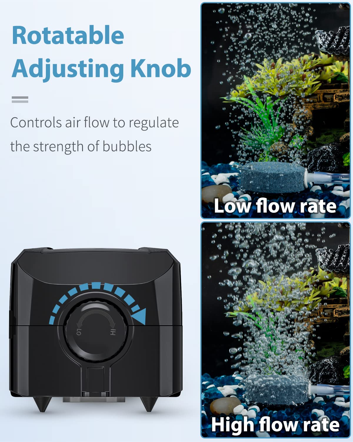 Uniclife air stone discs producing dense bubbles to oxygenate water