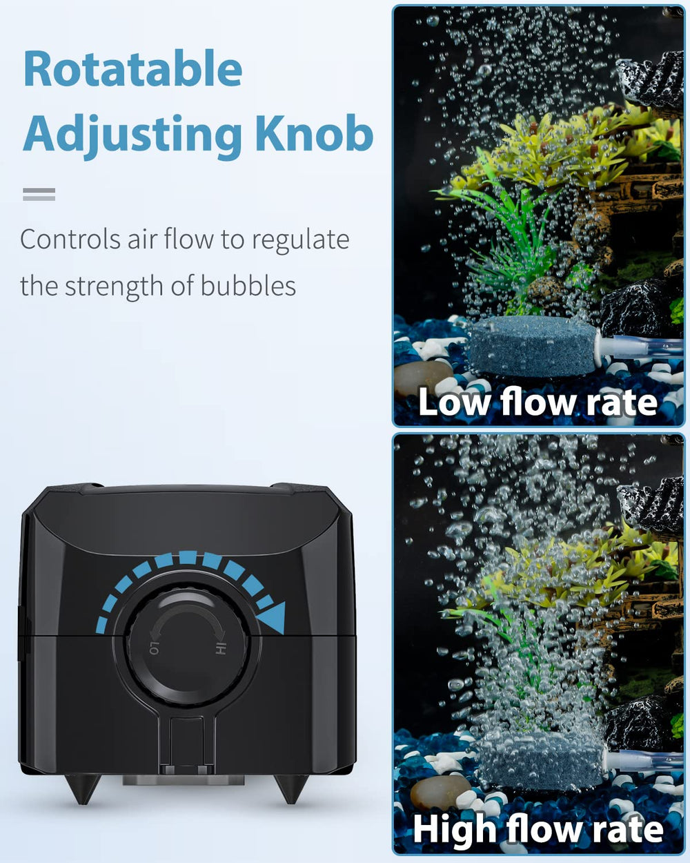 Uniclife air stone discs producing dense bubbles to oxygenate water