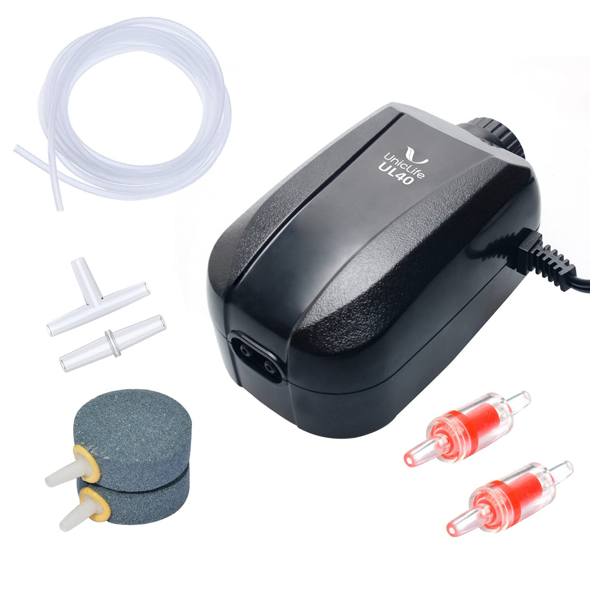 Uniclife aquarium air pump with dual outlets for efficient aeration