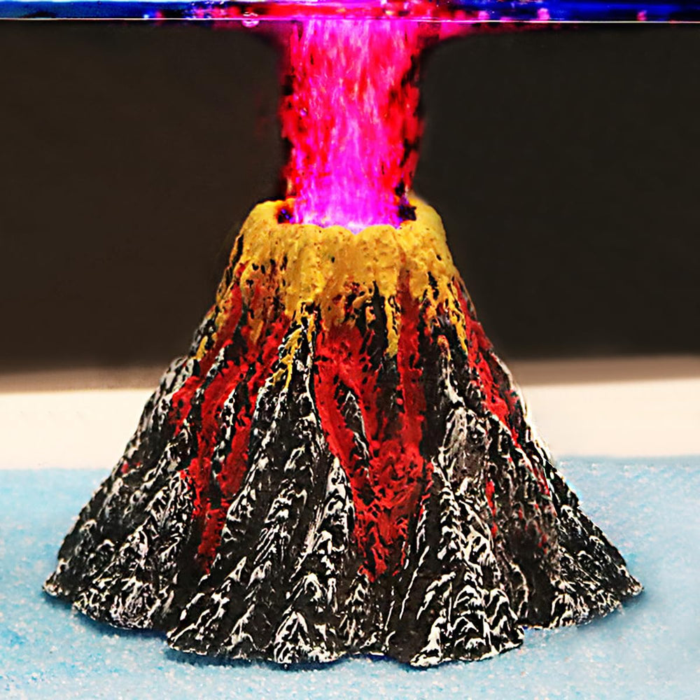Uniclife Aquarium Volcano Ornament with resin volcano enhances underwater scenery for tanks up to 60 gallons.