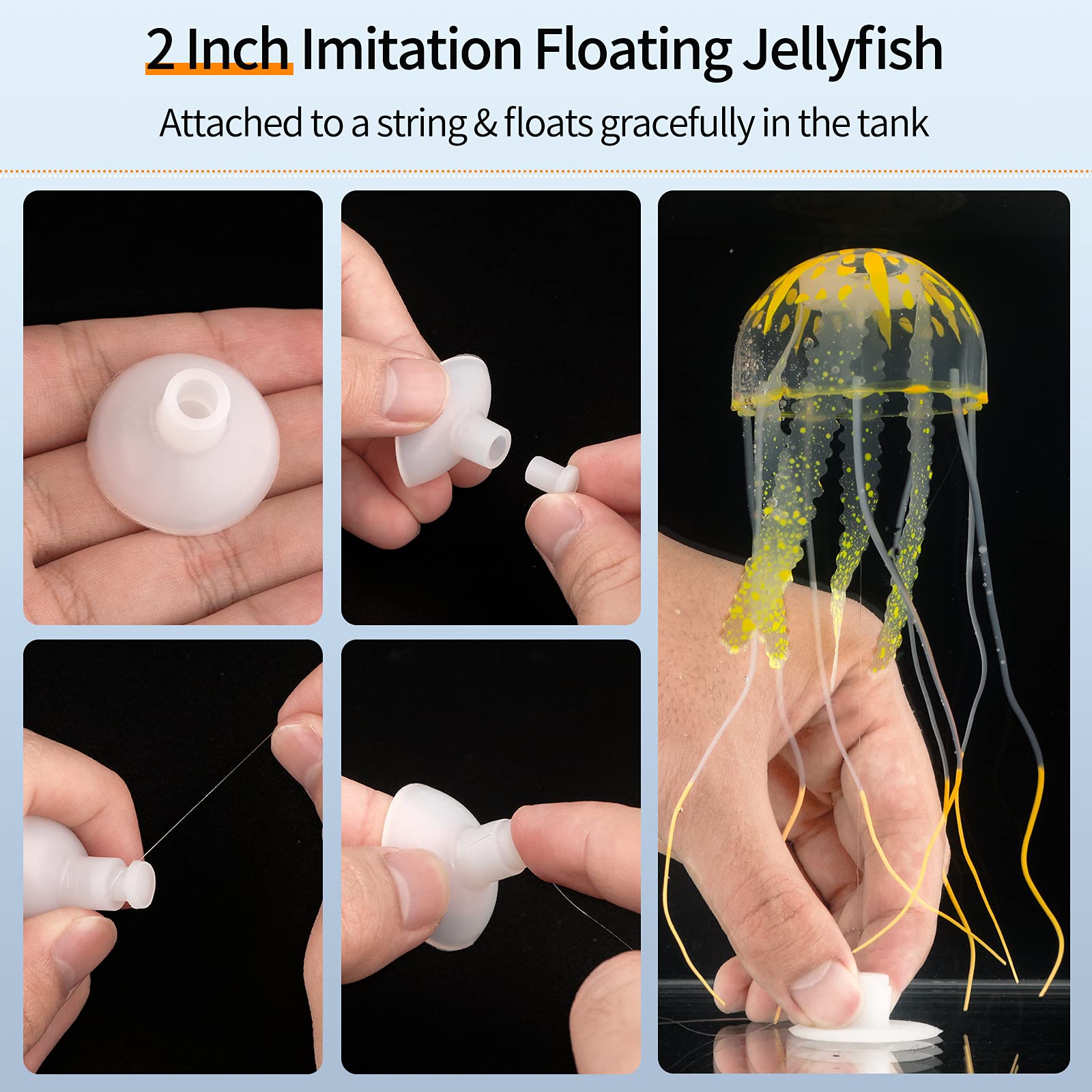Uniclife coral plant 3 soft silicone decor for safe installation.