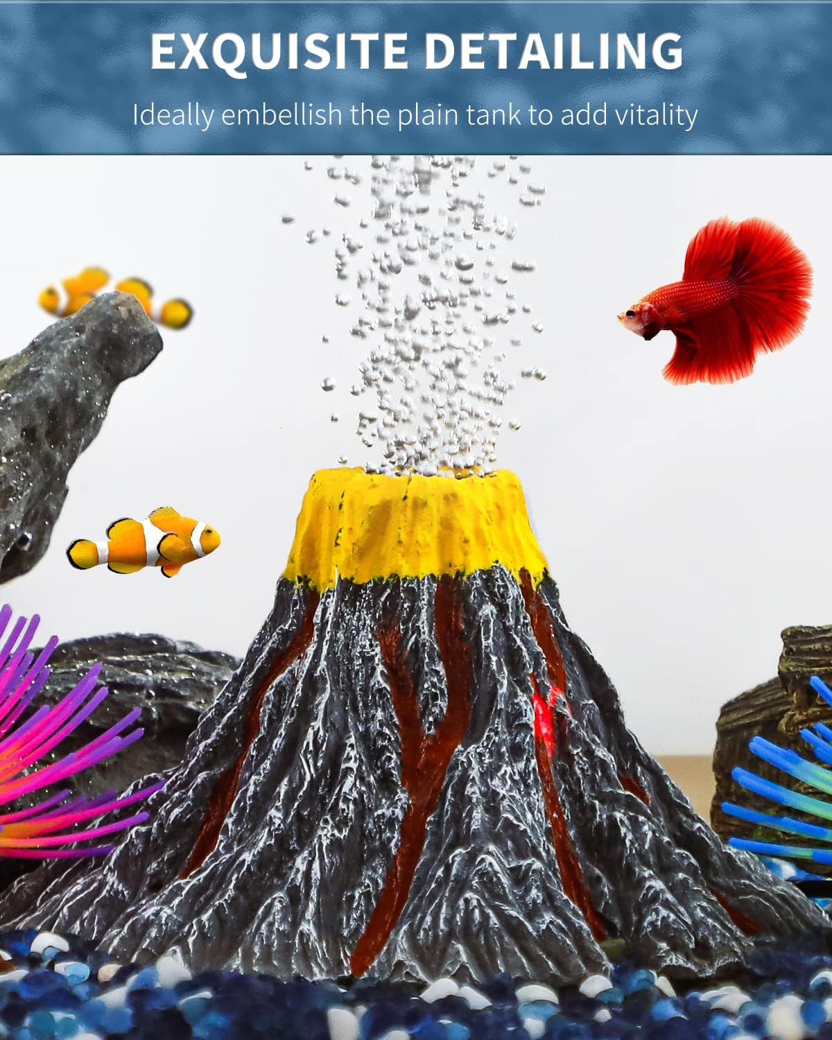 Uniclife LED color-changing lights illuminate bubbles for a dynamic underwater display.