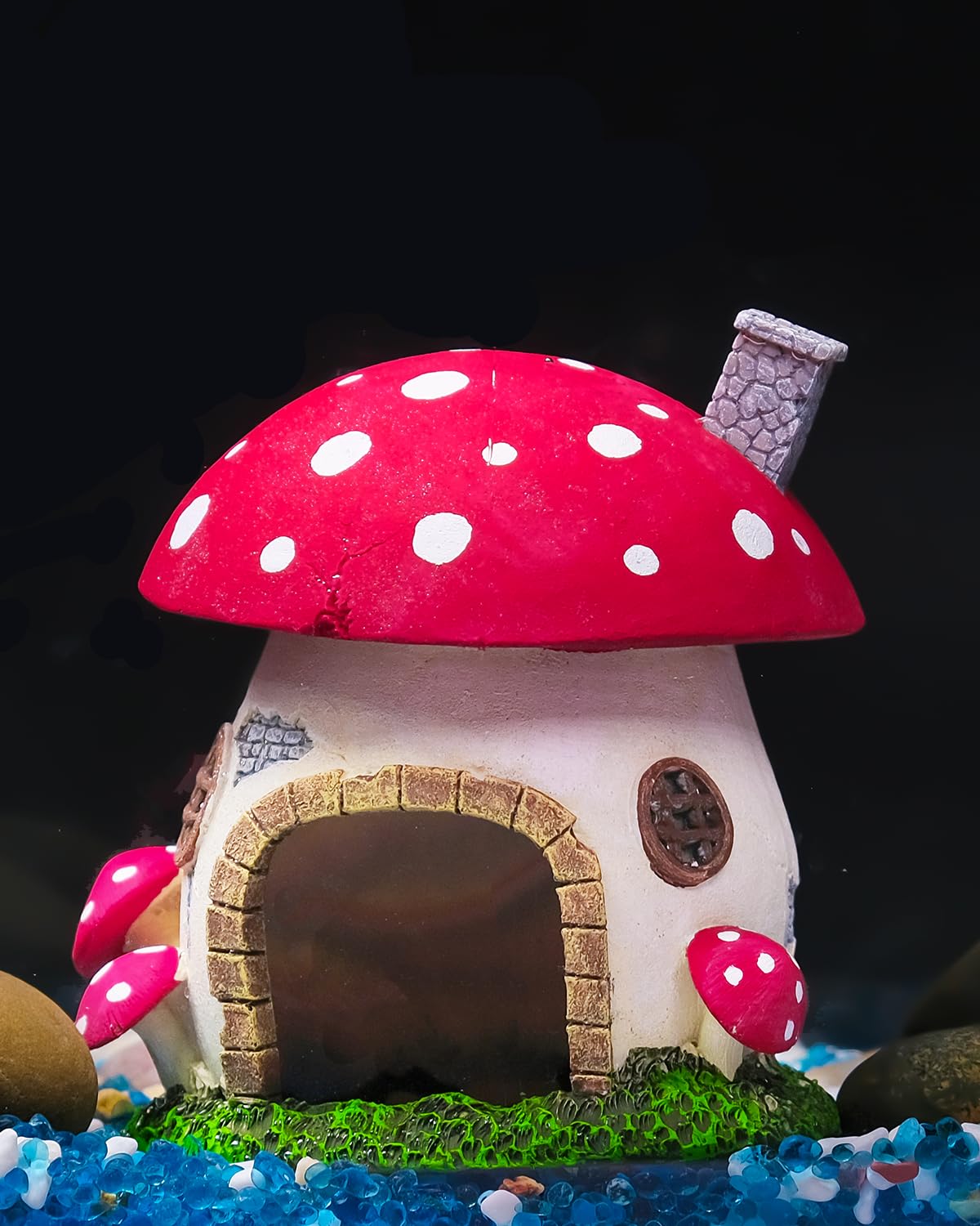 Uniclife Mushroom House front view adds vibrant focal point and shelter.