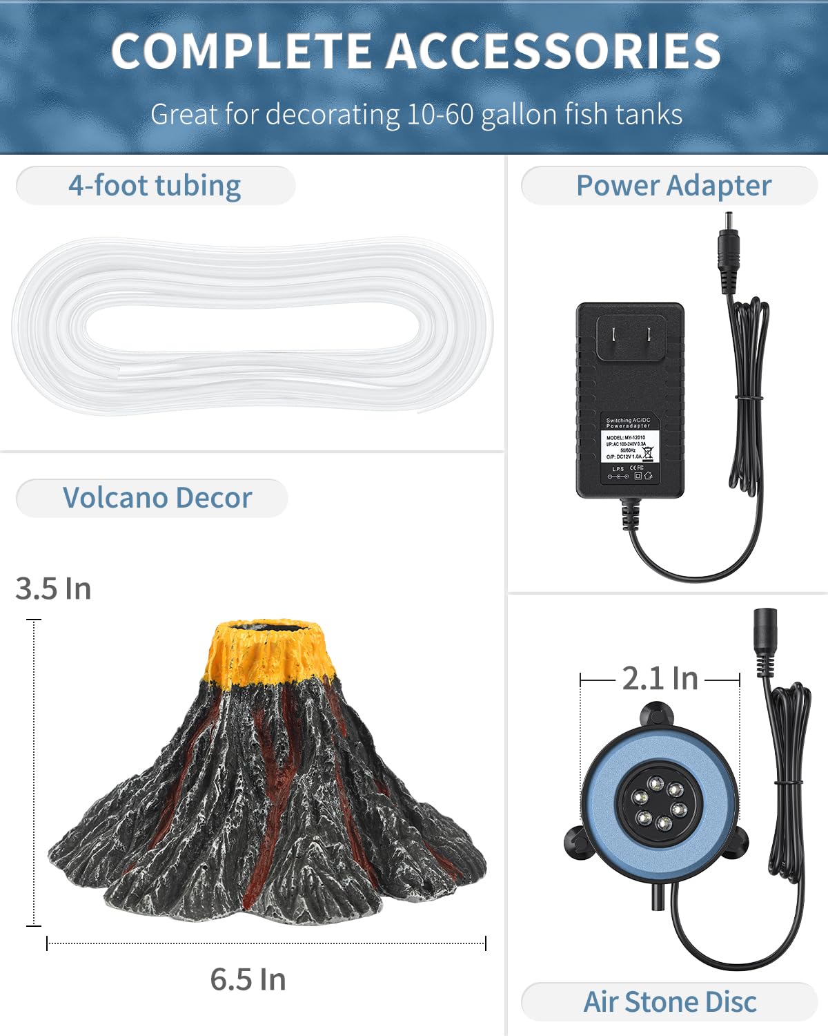 Uniclife volcano decor provides a natural centerpiece for aquarium landscapes.