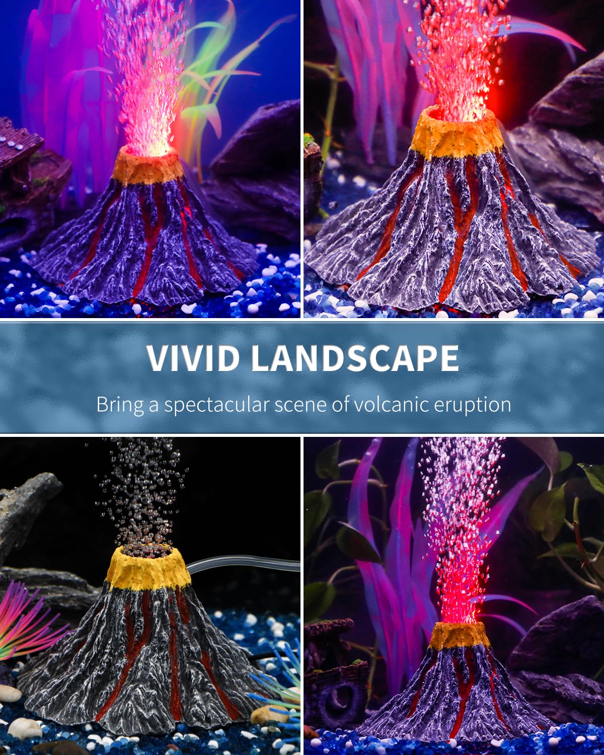 Uniclife Volcano LED Light adds a night-time glow to your reef decor.