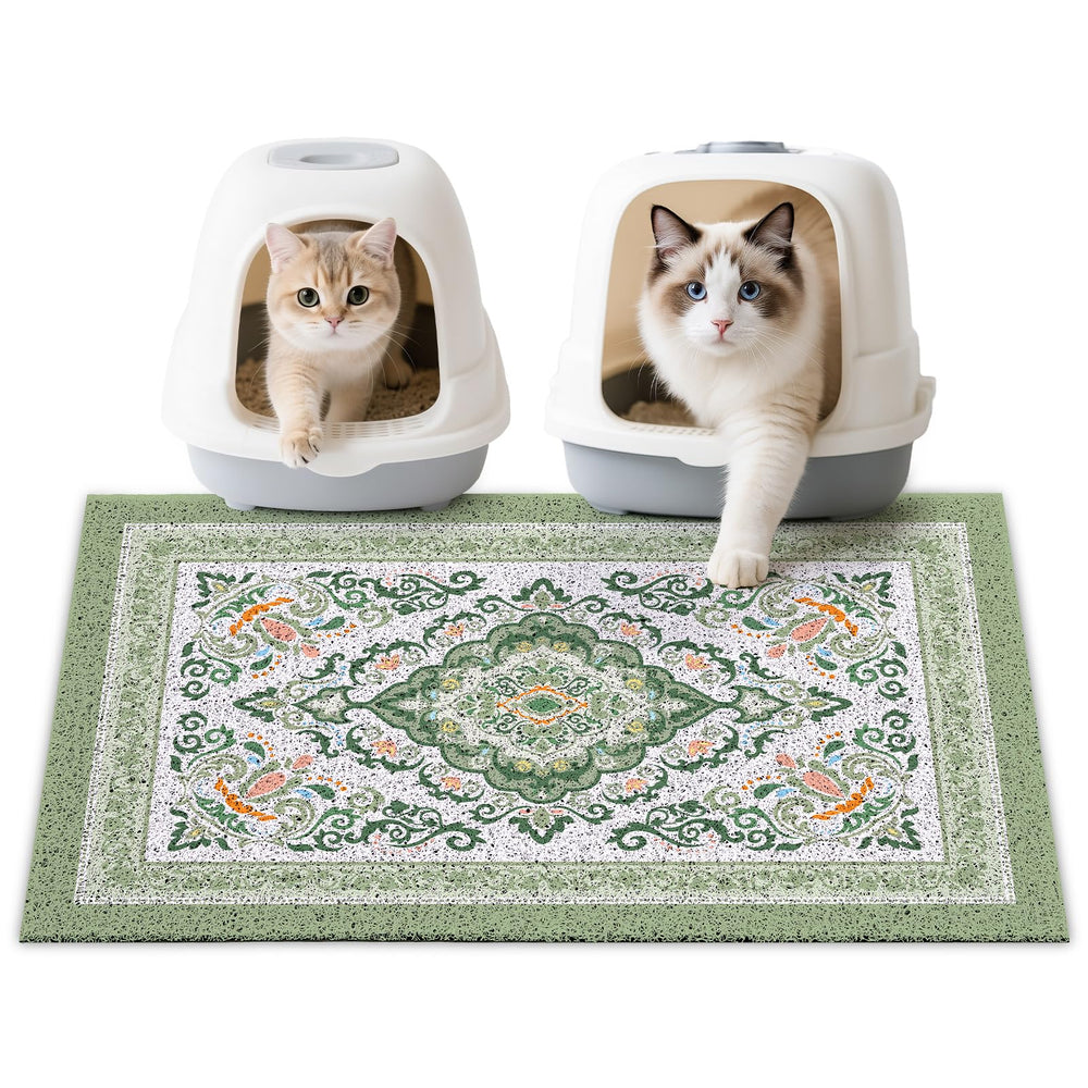 Unicorn Catcher cat litter mat with darkseagreen design traps litter for a cleaner space.