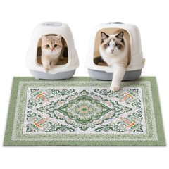 Unicorn Catcher cat litter mat with darkseagreen design traps litter for a cleaner space.