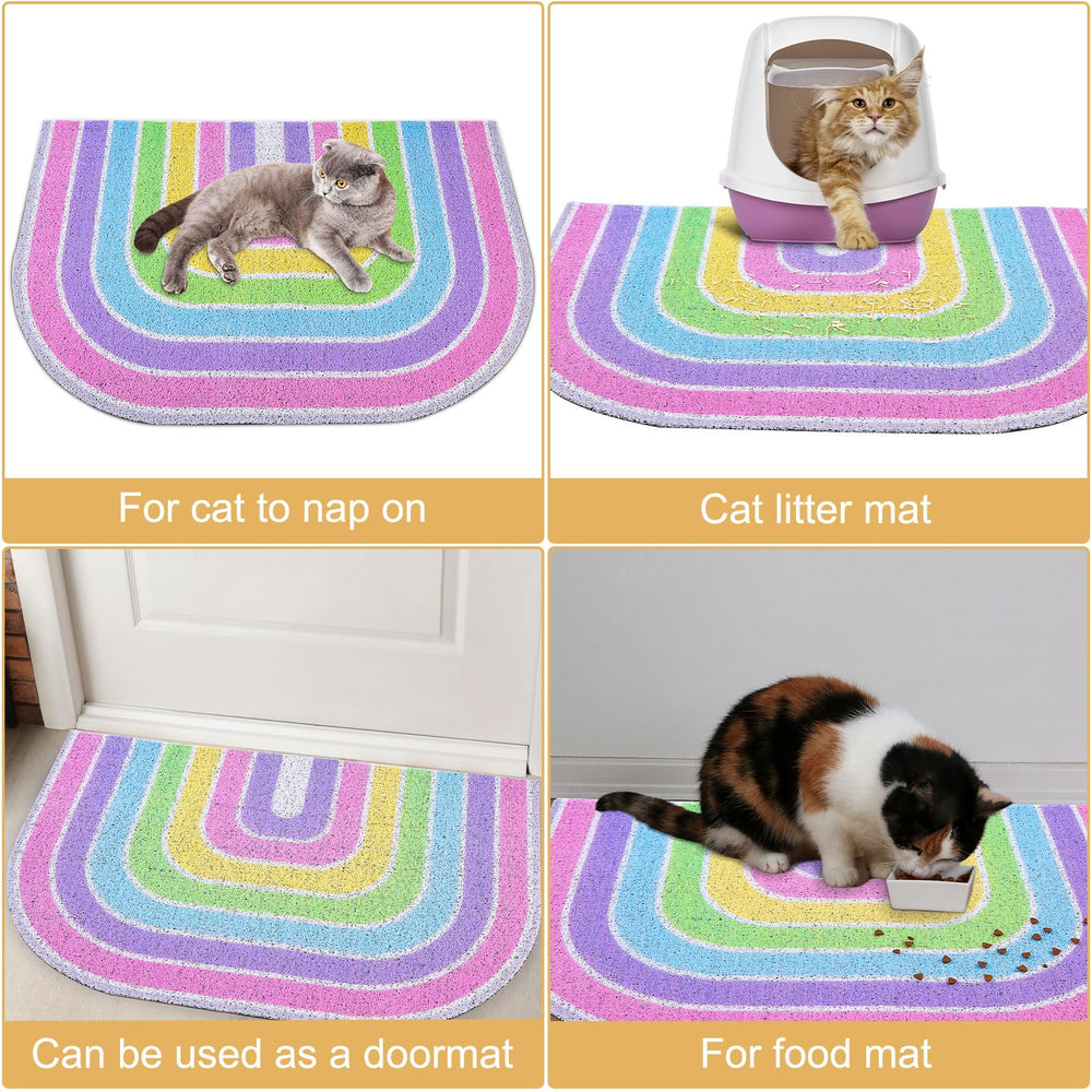 Unicorn Catcher versatile mat doubles as pet feeding or resting area.