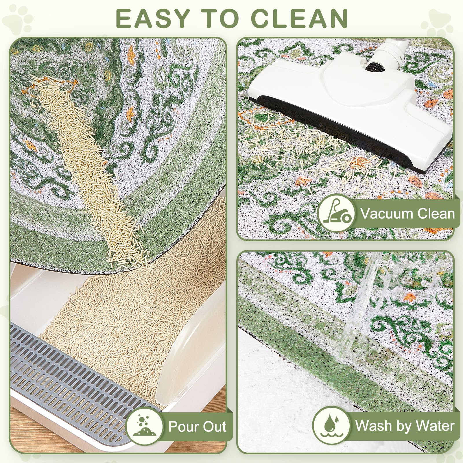 Unicorn Catcher easy-clean litter mat simplifies maintenance with simple shake and rinse.