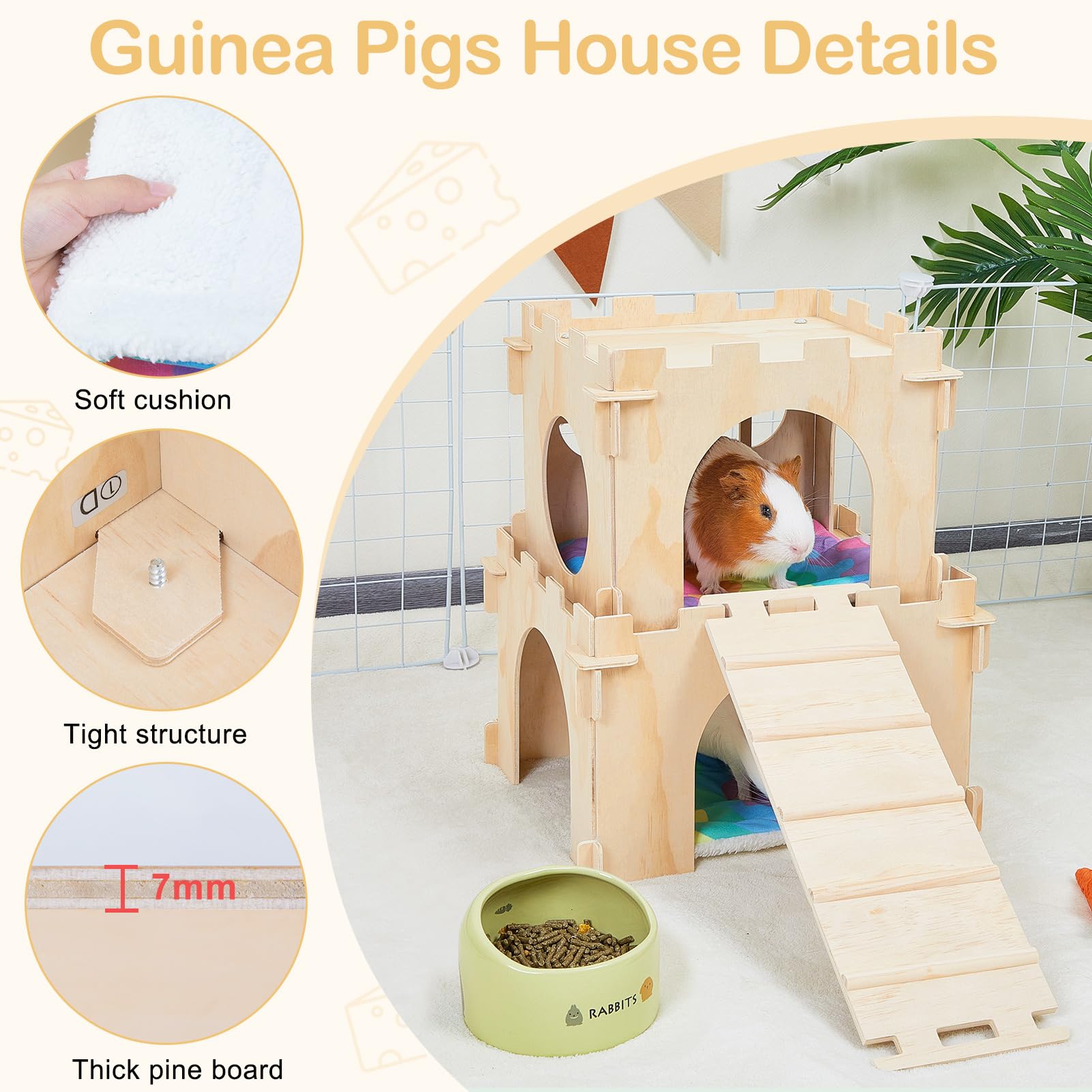 Unicorn Catcher extra-large guinea-pig-house provides roomy nesting space.