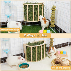 Unicorn Catcher guinea pig hay feeder side view highlights compact design for small spaces.