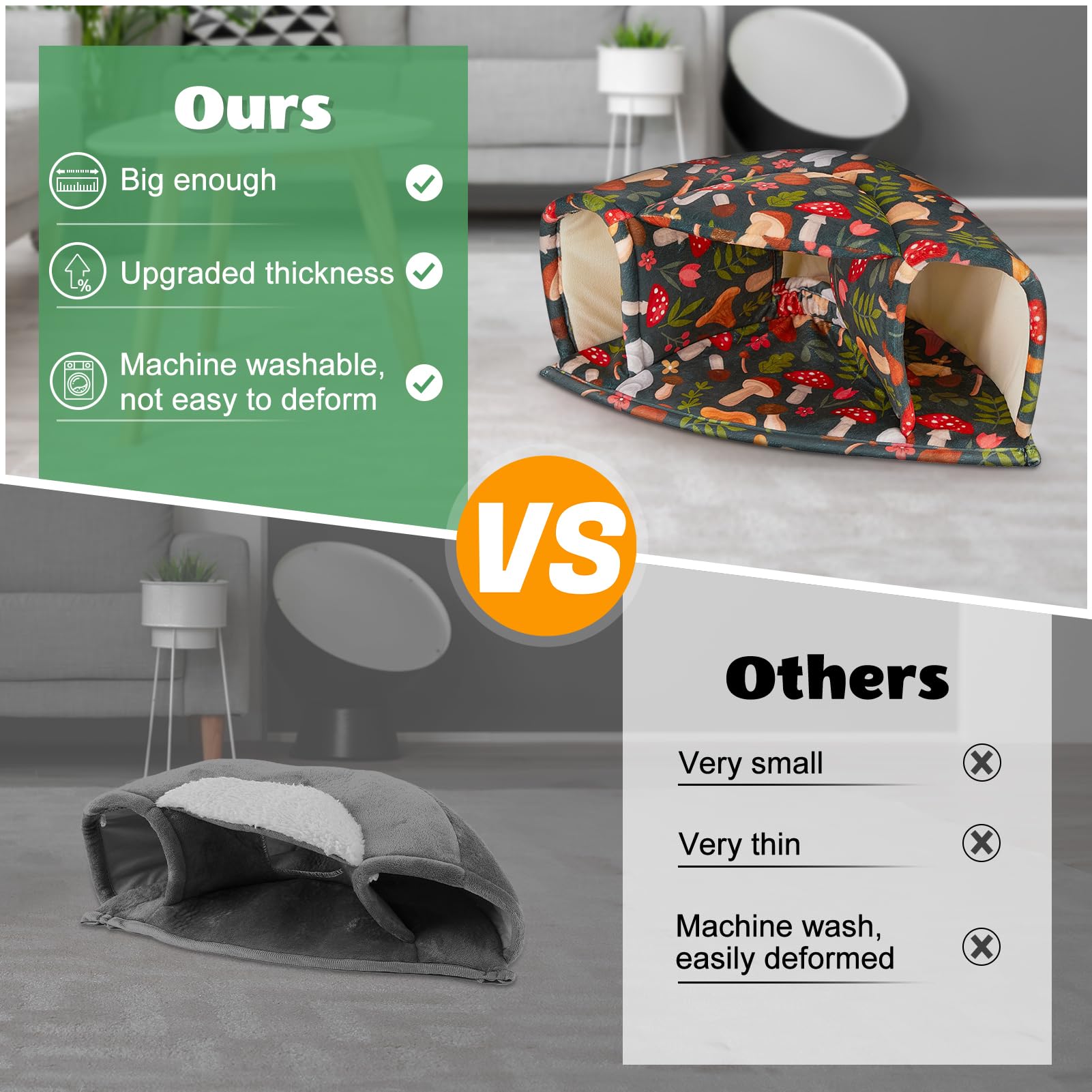 Unicorn Catcher non-slip bottom keeps the hideout stable inside a cage.