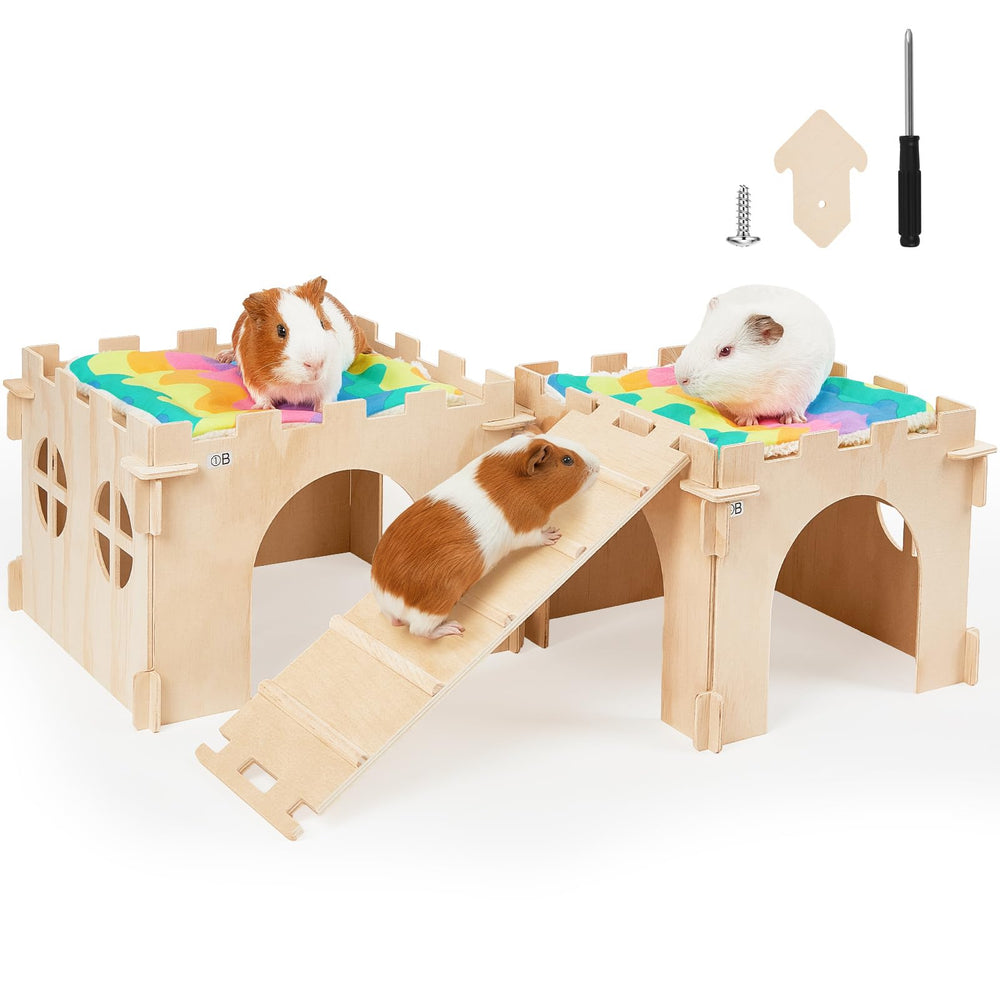 Unicorn Catcher guinea-pig-hideout-stairs shows a spacious wooden retreat with accessible levels.