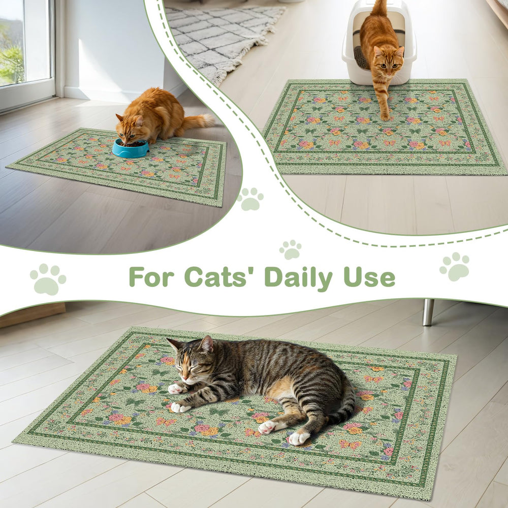 Unicorn Catcher litter mat provides easy cleaning by shaking, vacuuming, or rinsing.
