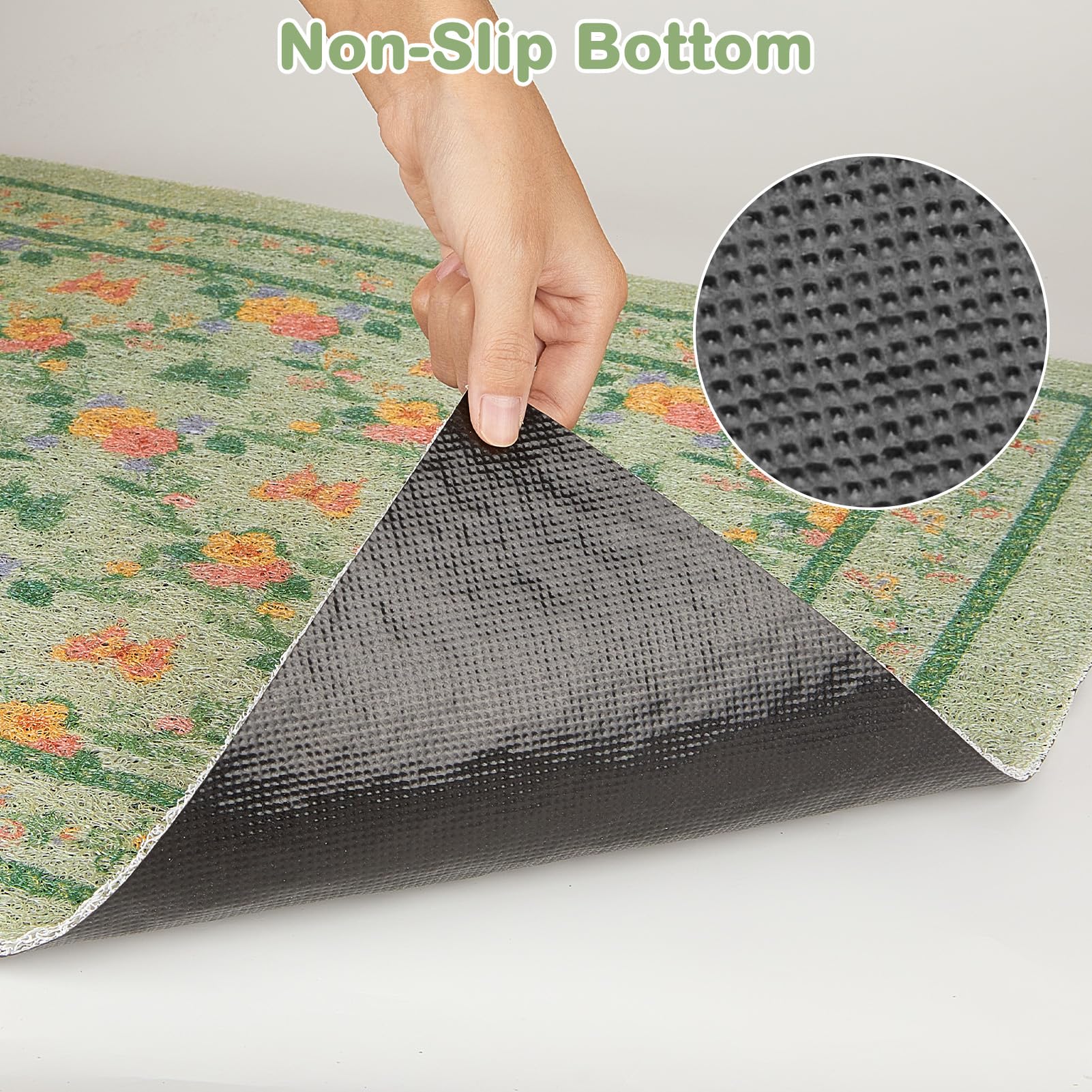 Unicorn Catcher mat features non-slip bottom to stay put during use.