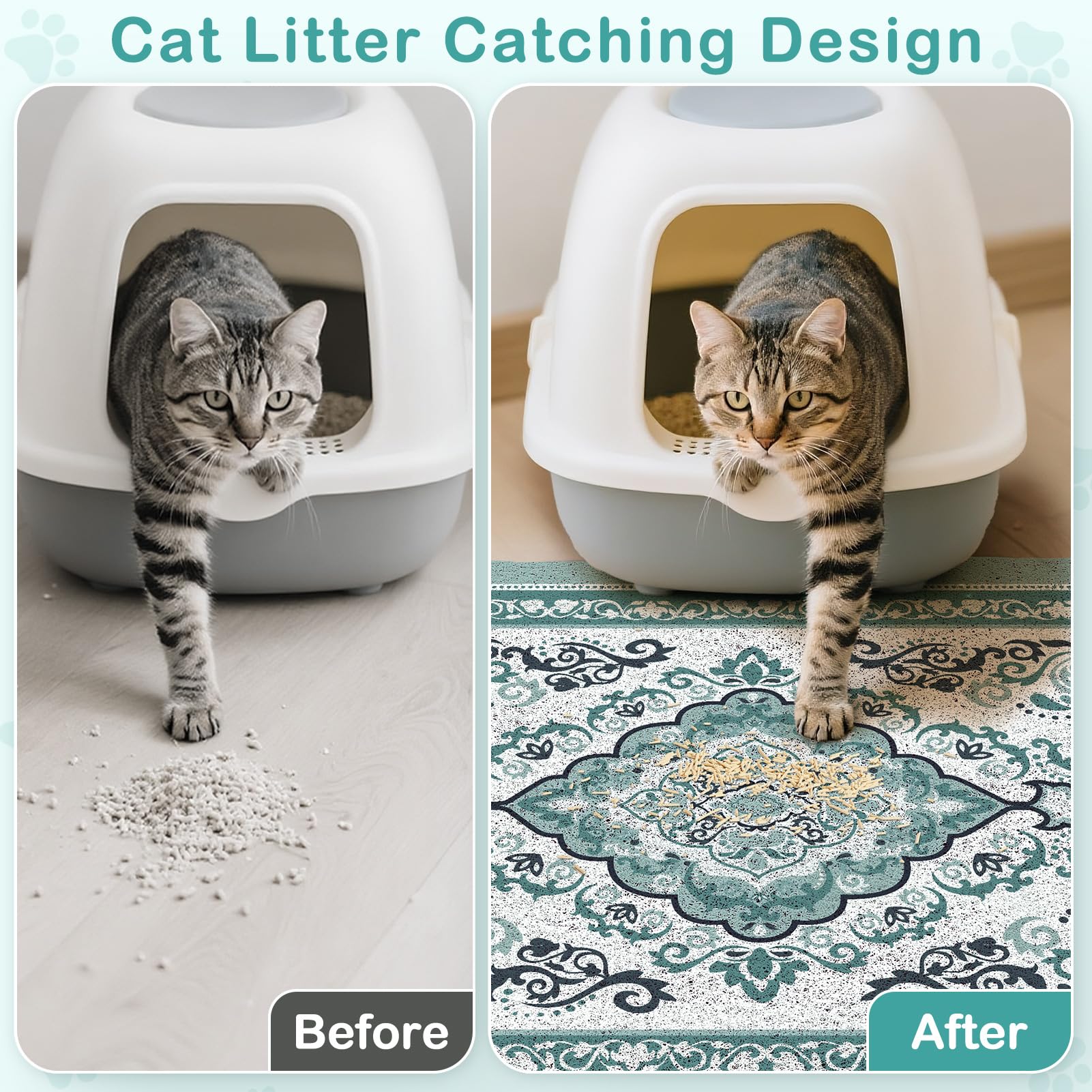 Unicorn Catcher litter mat PVC loop texture captures litter efficiently.