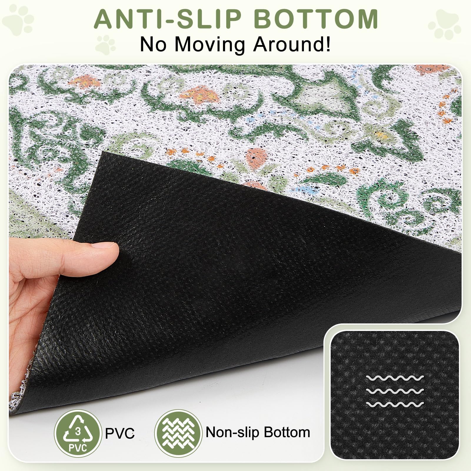 Unicorn Catcher soft PVC paw-friendly mat offers gentle footing for every step.