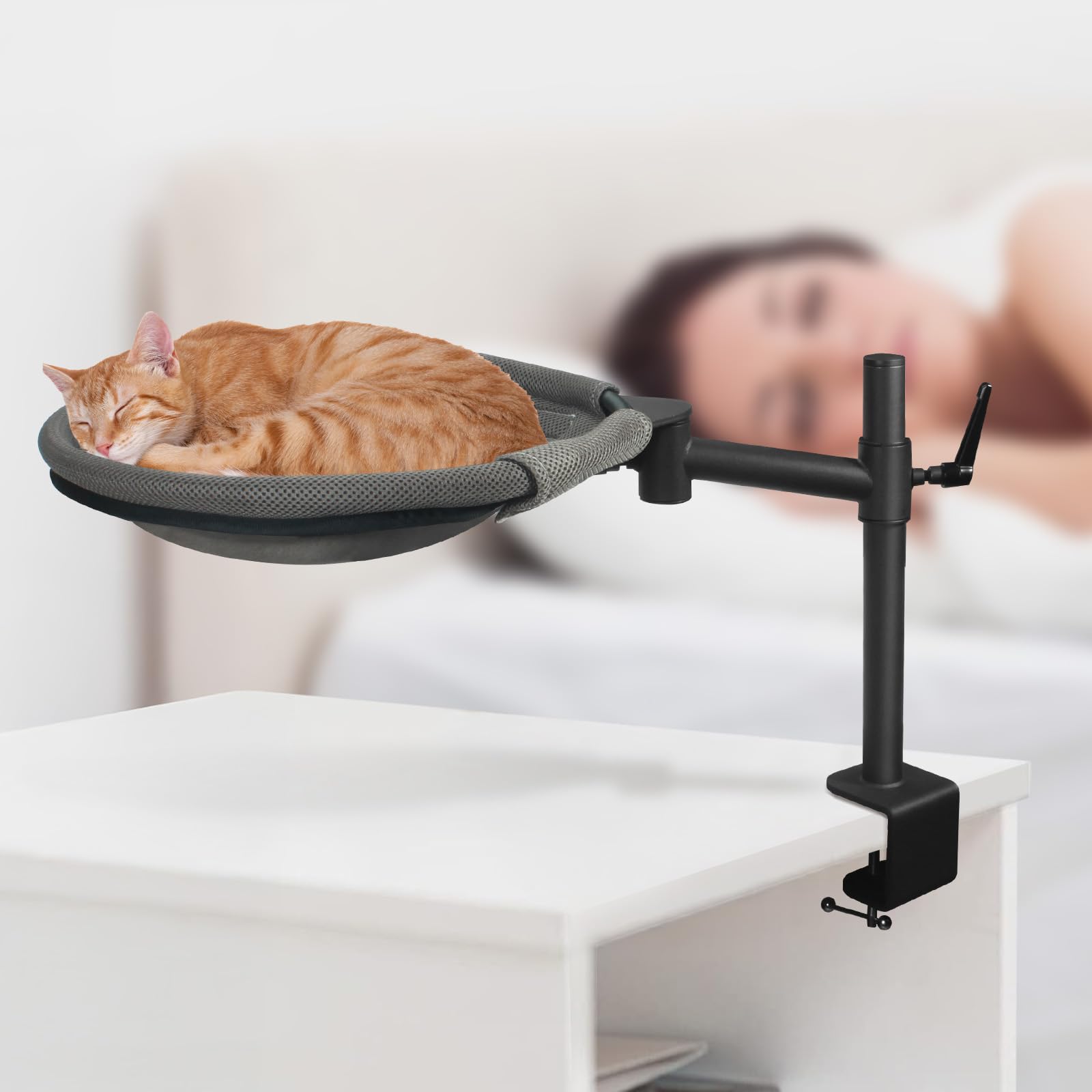 Unidevice Cat Desk Bed requires no drilling for secure setup.