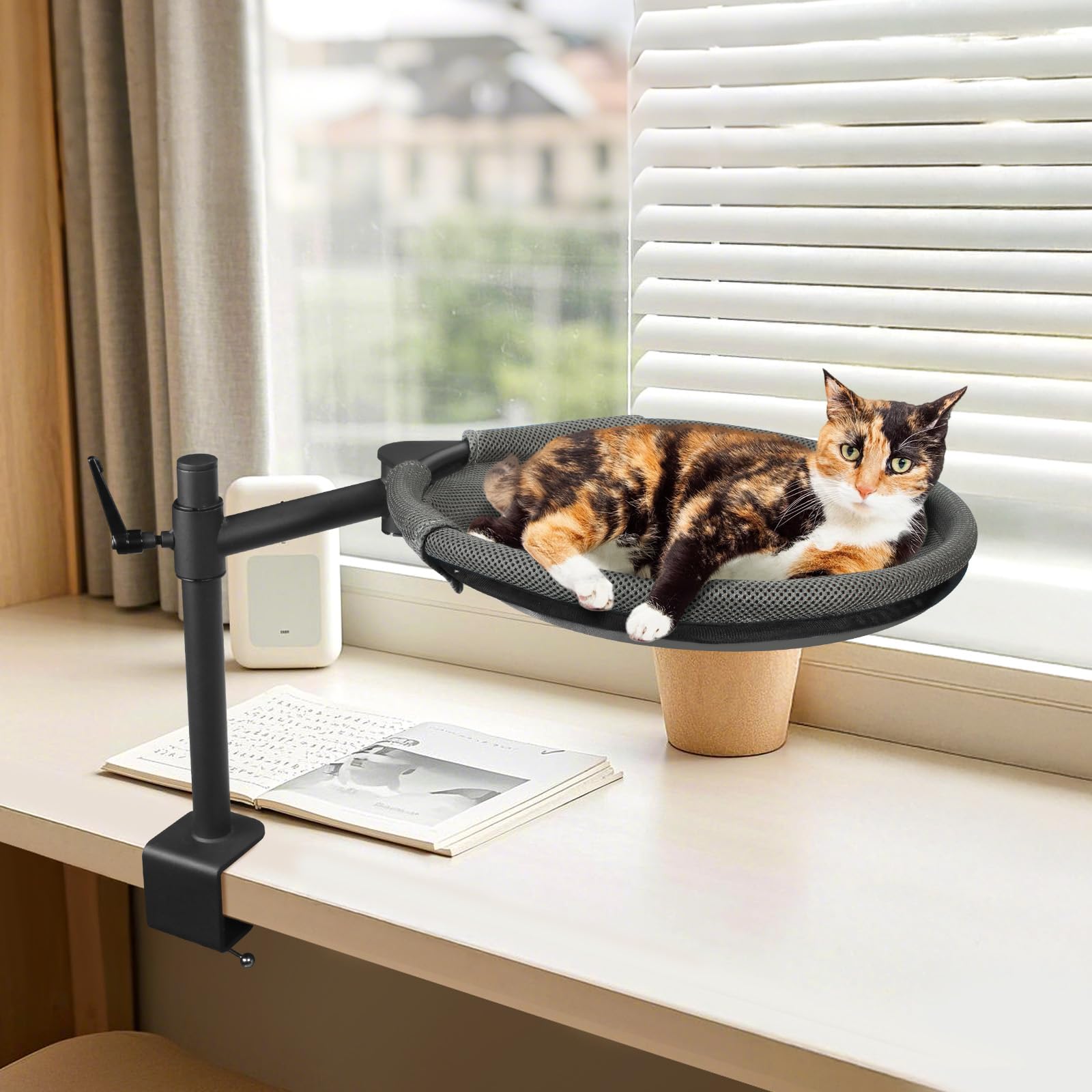 Unidevice Cat Desk Bed elevated nest perch beside your workspace.