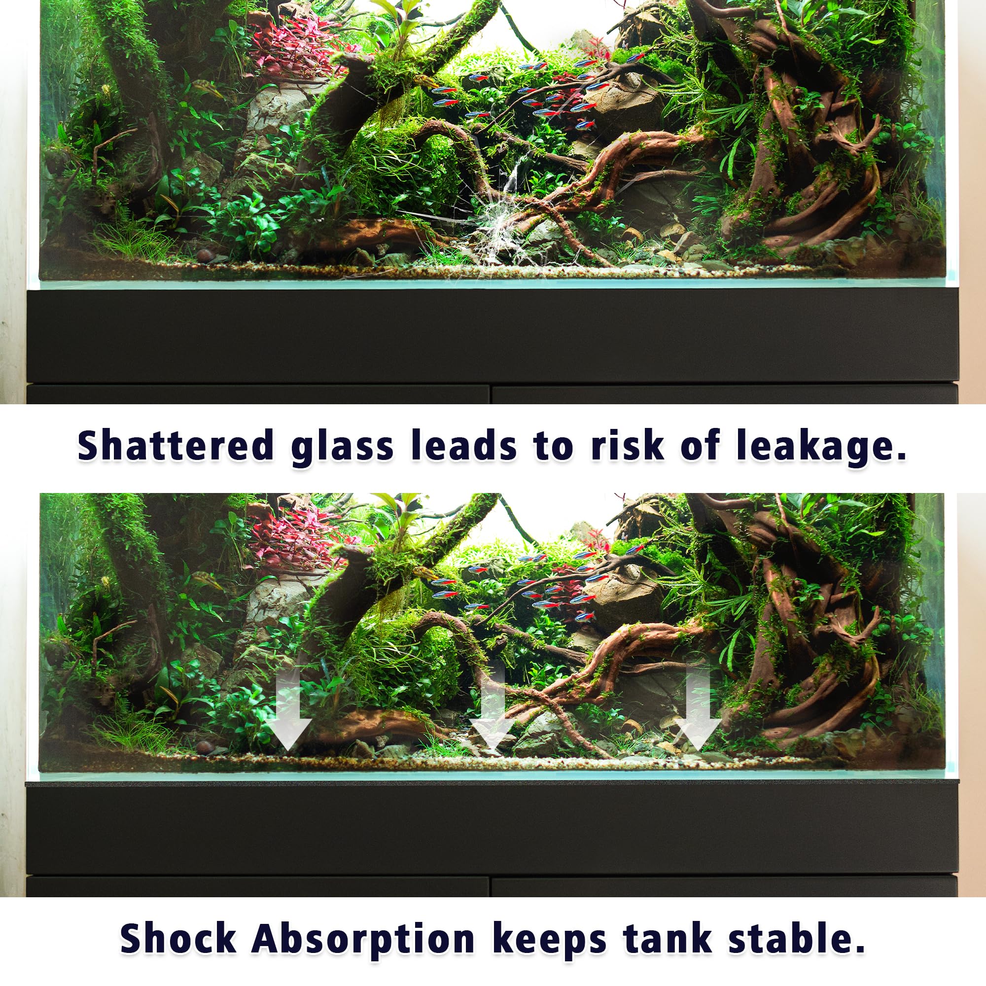 UNIFAMILY Aquarium Leveling Mat can be cut to fit irregular tank bottoms or spaces.